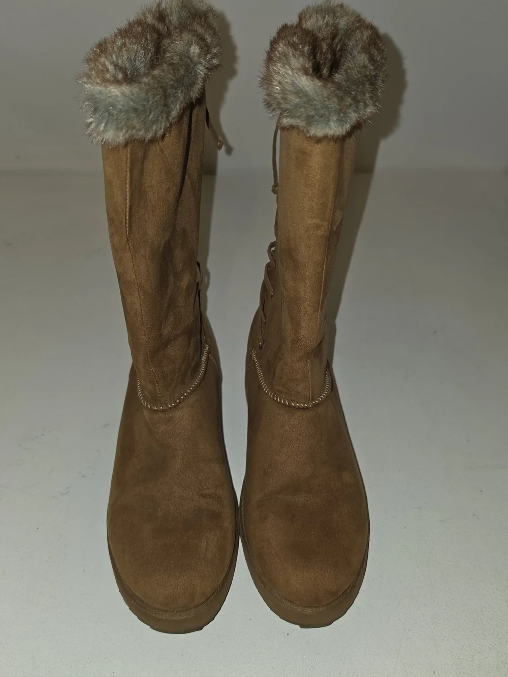Rampage Ram-Perie micro suede boots featuring a distinct lace-up back design